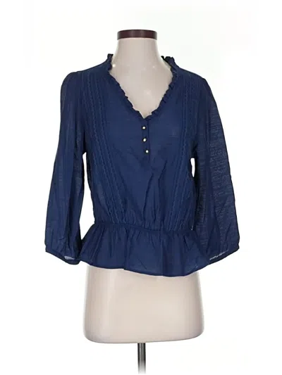 Pre-owned Sam Edelman 3/4 Sleeve Blouse In Blue