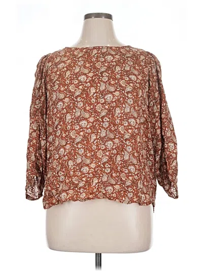 Pre-owned Sam Edelman 3/4 Sleeve Blouse In Brown