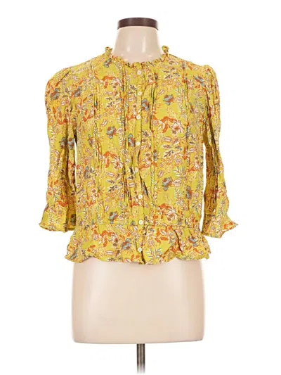 Pre-owned Sam Edelman 3/4 Sleeve Blouse In Yellow