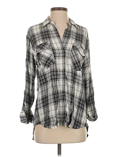 Pre-owned Sam Edelman 3/4 Sleeve Button Down Shirt In Gray