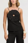 Sam Edelman 3d Flower Camisole In Black