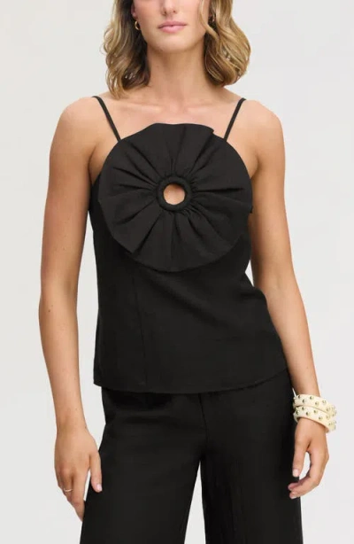 Sam Edelman 3d Flower Camisole In Black