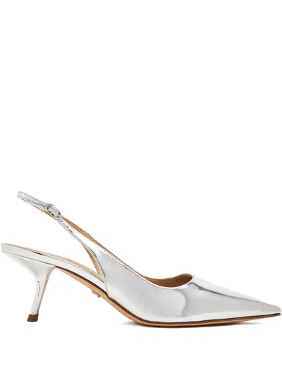 Sam Edelman Slingback-pumps Im Metallic-look In Silver