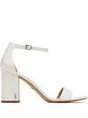 Sam Edelman ‘daniella' 80 Single Band Square Toe Leather Block Heeled Sandals In White