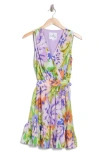 Sam Edelman Abstract Wrap Dress In Lavender Multi