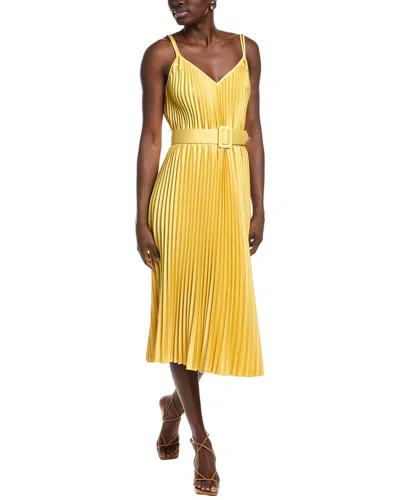 Sam Edelman Accordion Midi Dress In Yellow