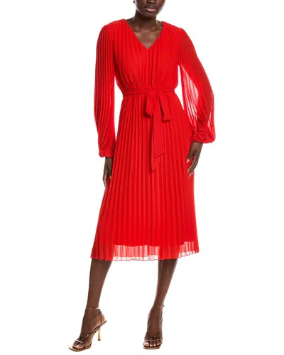 Sam Edelman Accordion Pleated Midi Dress In Red