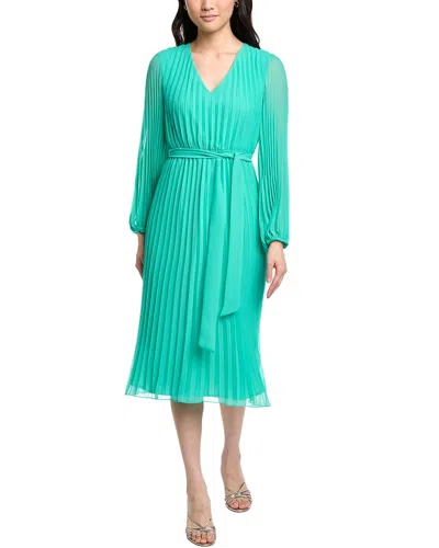 Sam Edelman Accordion Pleated Midi Dress In Green