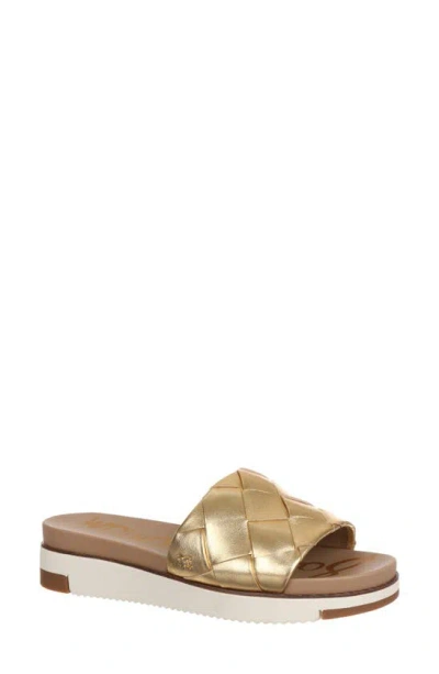 Sam Edelman Adaley Slide Sandal In Dark Gold