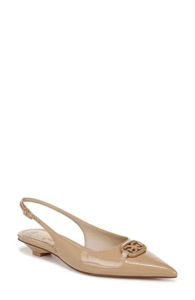 Sam Edelman Aggie Pointed Toe Slingback Flat In Sienna Tan