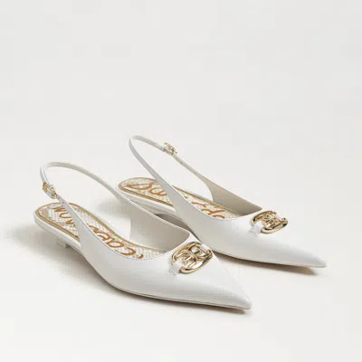 Sam Edelman Aggie Slingback Flat Bright White Leather