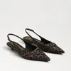Sam Edelman Aggie Slingback Flat Brown Multi Fabric In Brown