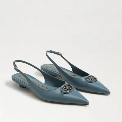 Sam Edelman Aggie Slingback Flat Dark Costal Blue Leather