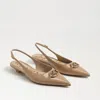 Sam Edelman Aggie Slingback Flat Sienna Tan Patent Leather In Beige