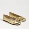 Sam Edelman Alie Ballet Flat Amber Gold Leather In Gold
