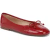 Sam Edelman Alie Bow-detail Leather Ballet Flats In Red