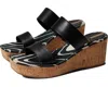 Sam Edelman Alissa I1997l2001 Sandal Womens 10.5 Black Leather Wedge Heel Khd402 In Black