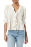 SAM EDELMAN SAM EDELMAN ALTHEA EMBROIDERED RUFFLE NECK TOP