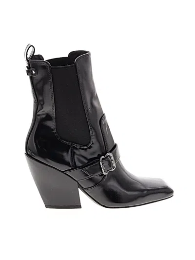 Pre-owned Sam Edelman Ankle Boots In Black