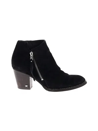Pre-owned Sam Edelman Ankle Boots In Black