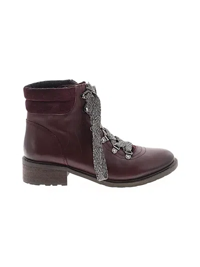 Pre-owned Sam Edelman Ankle Boots In Burgundy