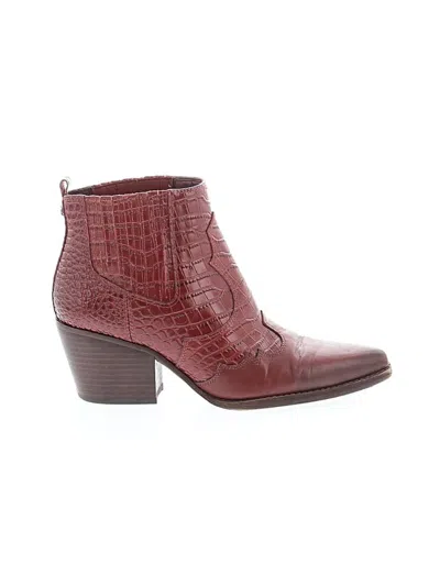 Pre-owned Sam Edelman Ankle Boots In Burgundy