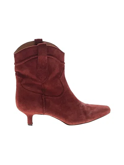 Pre-owned Sam Edelman Ankle Boots In Burgundy