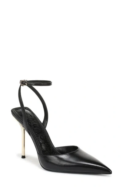 Sam Edelman Ankle Strap Pointed Toe Pump In Black