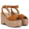 Sam Edelman April Sandals Women's Rustic Brown Platform Espadrille Gal2003 In Brown