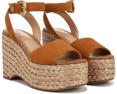 Sam Edelman April Sandals Women's Rustic Brown Wedge Espadrille Ver1535
