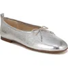 Sam Edelman Women's Ari Square Toe Ballet Flats In Soft Silver