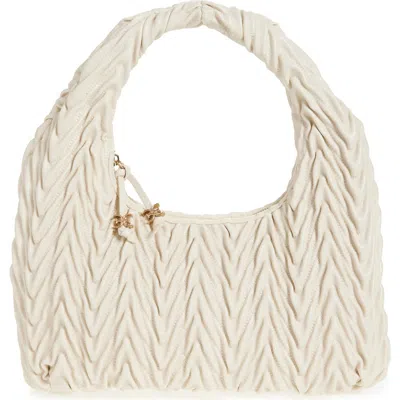 Sam Edelman Ari Quilted Leather Hobo Bag In Ivory