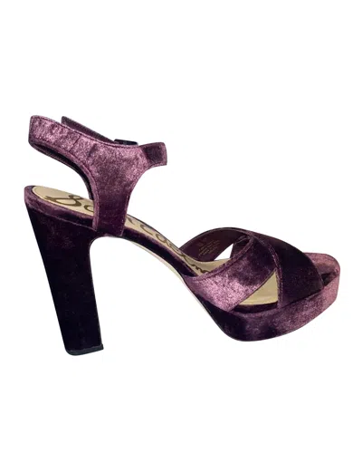 Pre-owned Sam Edelman Arlene Platform Heels 115 In Purple Velvet