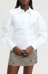 Sam Edelman Asymmetrical Button Down Shirt In Bright White
