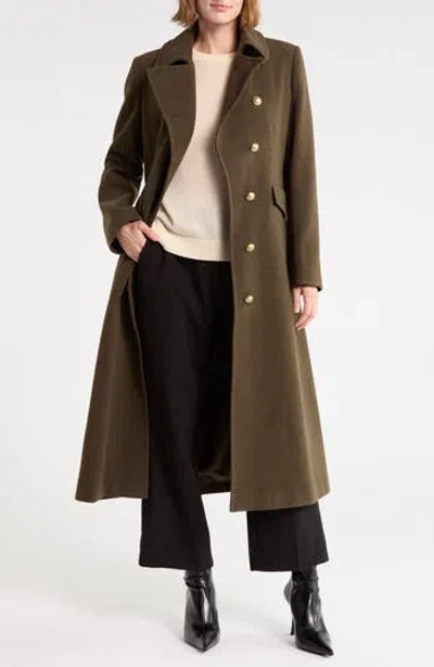 Sam Edelman Asymmetrical Long Coat In Green