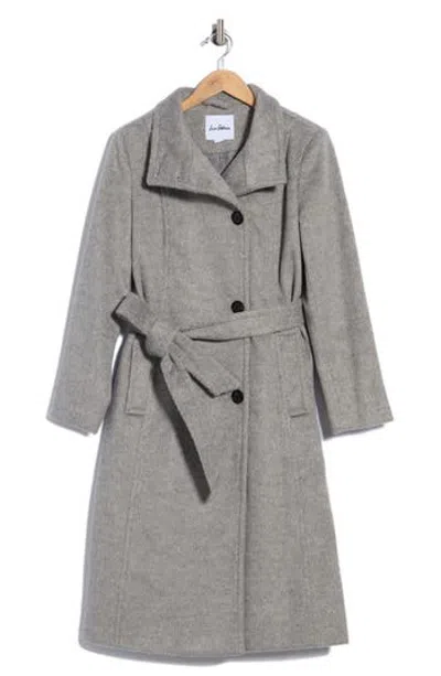 Sam Edelman Asymmetrical Stand Collar Wool Blend Coat In Multi