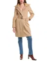 Sam Edelman Asymmetrical Wool-blend Trench Coat In Brown