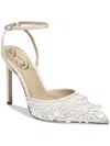 Sam Edelman Avril Pump Womens Us 6 Ivory Sequin Ankle Strap Stiletto Heel Khd650 In Multi