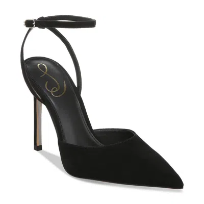 Sam Edelman Avril Womens Buckle Ankle Strap Pumps In Black