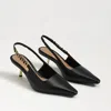 Sam Edelman Baker Slingback Pump Black Leather In Black