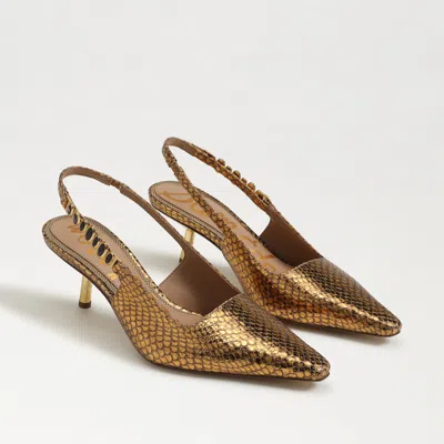 Sam Edelman Baker Slingback Pump Medallion Gold Snake
