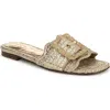 Sam Edelman Bambi Slide Sandal Amber Gold Raffia In Amber Gold