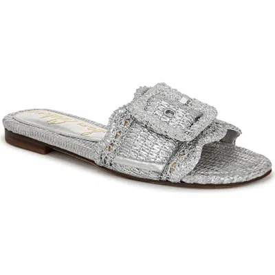 Sam Edelman Bambi 6 Slide Sandal In Soft Silver