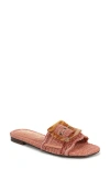 Sam Edelman Bambi Raffia Buckle Slide Sandal In Brown