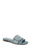Sam Edelman Bambi Raffia Buckle Slide Sandal In Blue