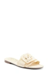 Sam Edelman Bambi Raffia Buckle Slide Sandal In Linen