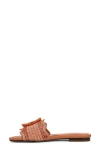 Sam Edelman Bambi Raffia Buckle Slide Sandal In Pink