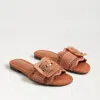 Sam Edelman Bambi Raffia Buckle Slide Sandal In Pink