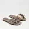 Sam Edelman Bambi2 Slide Sandal Pewter Metallic In Brown