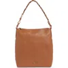 Sam Edelman Bay Chain Link Pebbled Leather Hobo Bag In Brown